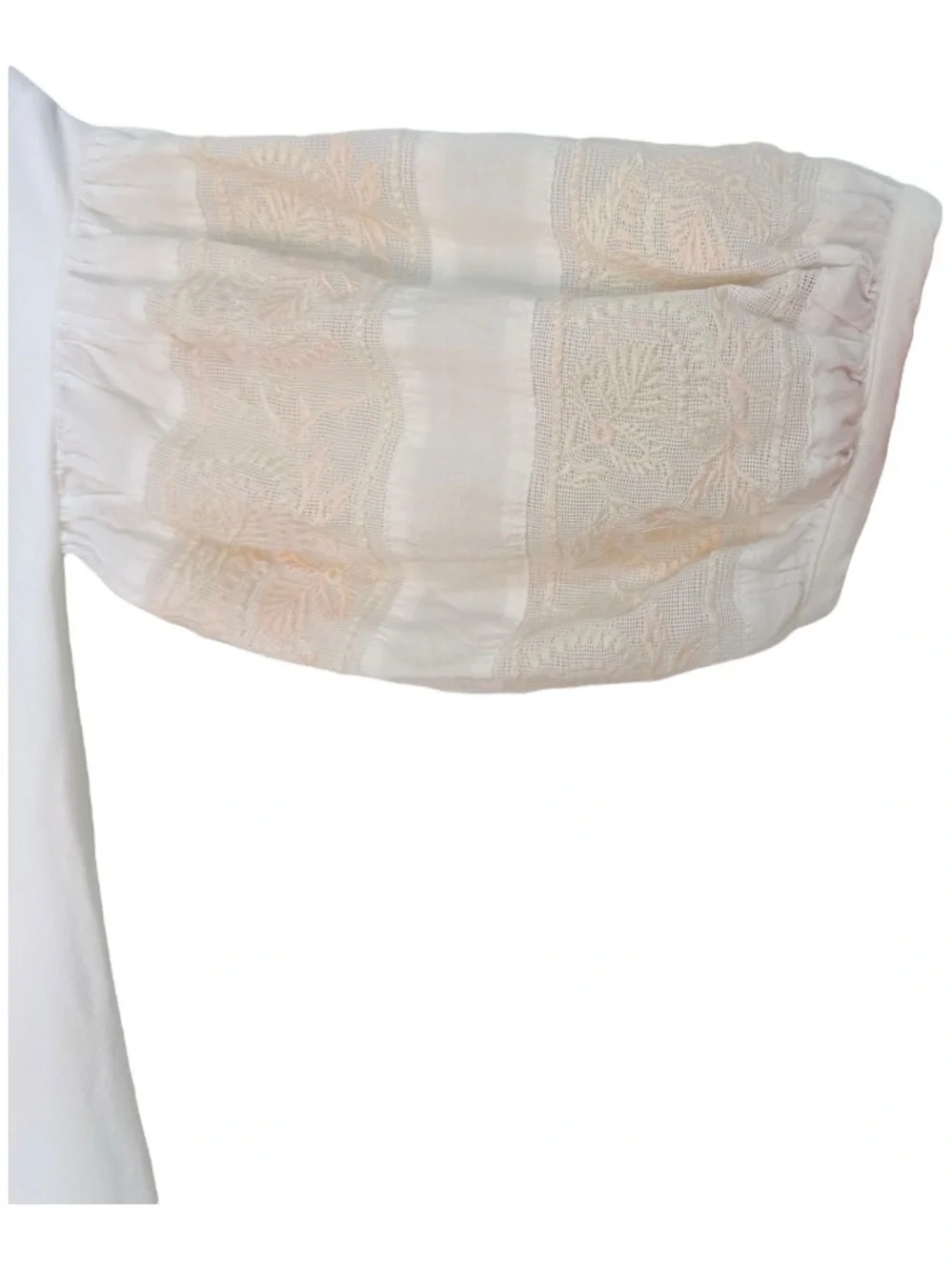 Free People Rock With It Off Shoulder Ivory Puff Sleeve M Boho Cottagecore